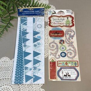 New Christmas And Winter Theme Cardstock Borders And Stickers Set